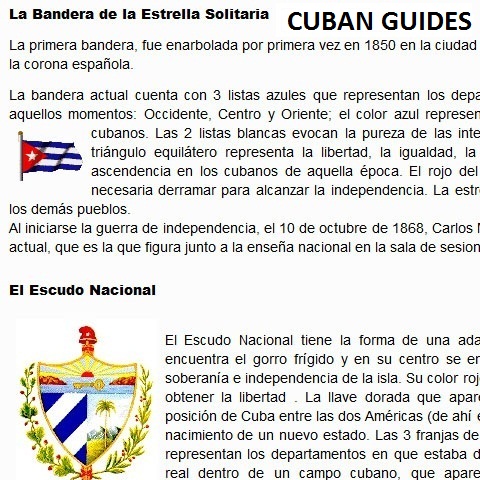 Cuban, Travel and Speciality Guide