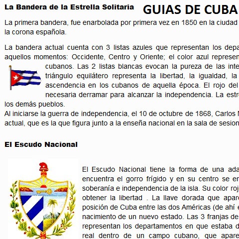 Gua de Cuba, del Viajero y por Especialidades